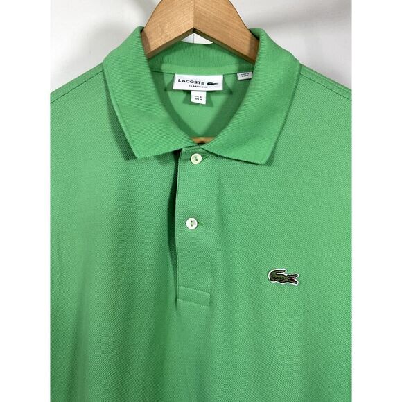 LACOSTE Men's Classic Fit Original Short Sleeve Polo Green Shirt Size Medium - Picture 5 of 11